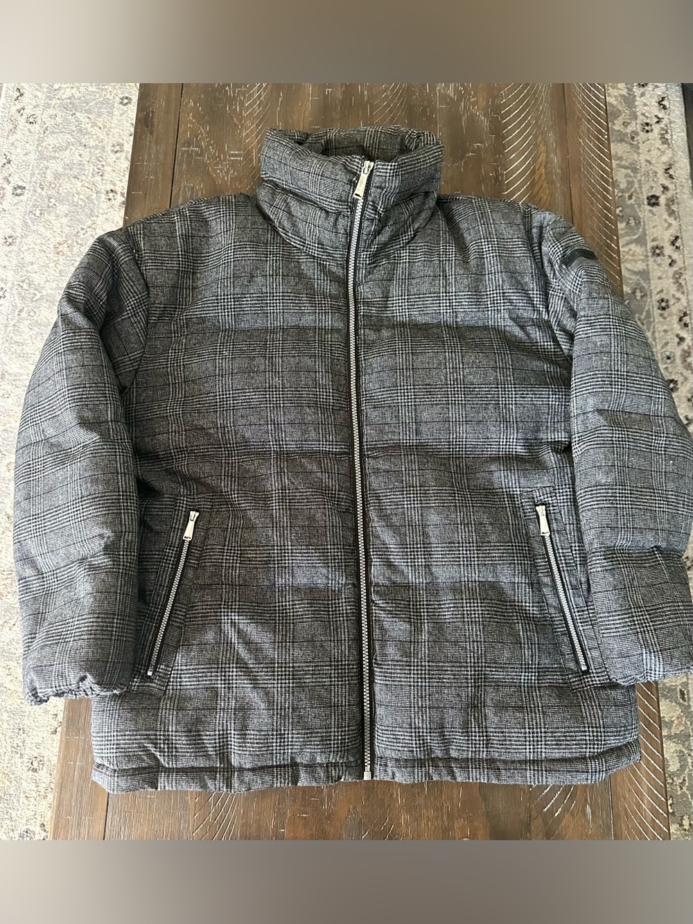 BCBGeneration Plaid Quilted Puffer Jacket - Size XL